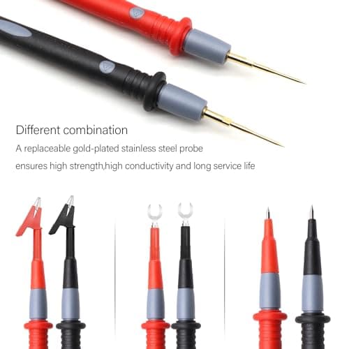 SNAKOL 22-Piece Multimeter Test Lead Kit, Back Probe Test Leads,Multimeter Probes,Test Leads with Alligator Clips, Replaceable Gold-Plated Probes,Soft Silicone Wire ，for Digital Multi Tester - Thumbnail 2
