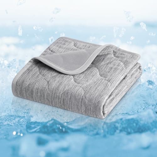 Cozy Bliss Deluxe Leakproof Cooling Blanket for Medium Dogs Q-Max 0.46, Soft & Durable Washable Pet Cooling Mat for Hot Weather, Livingroom, Pet Throw & Couch Protector for Cats, Silver Grey, 30"x40" - Image 1