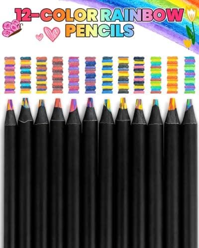 Allotall Easter Basket Stuffers for Teens, Easter Basket Essentials, 12 Rainbow Colored Pencils, Gifts for Boys Girls Ages 5–12, Art Supplies for Kids, Birthday Party Favors - Thumbnail 2