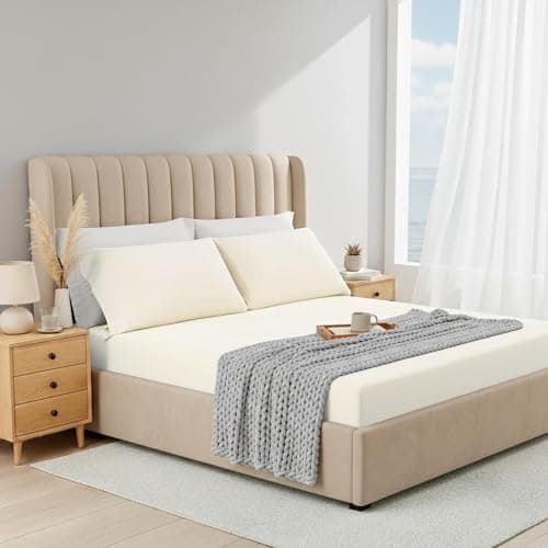 Regency Heights Twin Sheet Sets 2 Piece, Cooling Spandex Sheet,Fade Resistant Fitted Sheet & Pillowcases, All Elastic Fits Up to 15" Mattress,Breathable & Moisture-Wicking for Hot Sleepers, Ivory - Image 1