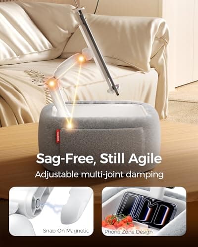 LULULOOK Ultra Fluffy Kindle Pillow Stand for Reading, Lap Tablet Pillow Stand with Snack Bowl & Flodable Arm Compatible with iPad, Phone and 4.7-14.6” Tablet for Book Reading in Bed - Thumbnail 6