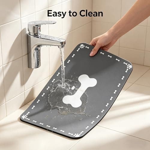Pet Feeding Mat Absorbent Dog Cat Mat for Food and Water 24"x16" Easy Clean Dog Food Mats Quick Dry Water Dispenser Puppy Supplies Accessories Floor Protection - Thumbnail 3