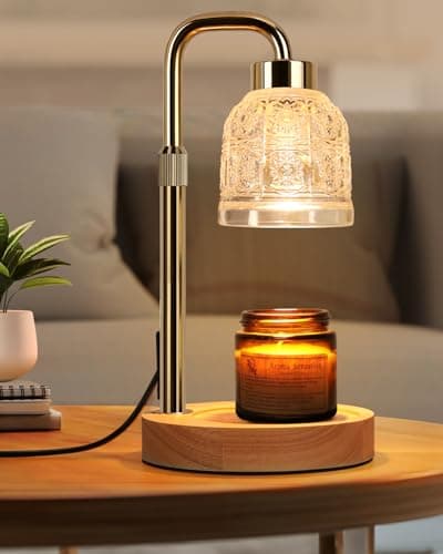 AIFEI Candle Warmer Lamp with Timer, Dimmable Adjustable Height Candle Lamp, Birthday Gifts for Women Mom Sister Friends, House Warming Gifts New Home Decor, Candle Lamp Warmer with 2 Bulbs - Gold