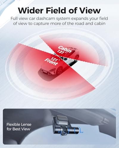 AZDOME V600 1080P Dual Dash Camera for Cars, 3'' Screen Dash Cam Front and Inside, Loop Recording, IR Night Vision Dashcam, G-Sensor, Car Dash Cam with 24/7 Parking Mode, Support 128GB (V600-2CH) - Thumbnail 4