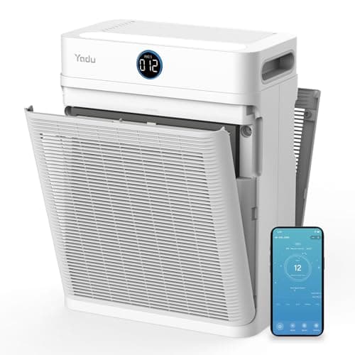 YADU Air Purifier for Large Rooms up to 2,540 sq ft, Dual Intake, H13 True HEPA Filter, WiFi Control & Air Sensor, 20dB Quiet for Bedroom & Pets, Captures Particles & Smoke - Image 1