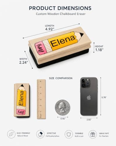 Customizable Wooden-Handle Felt Blackboard Eraser — Suitable for Office and Home; an Ideal Gift for Teachers and Colleagues. - Thumbnail 5