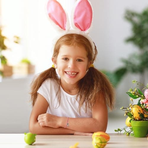 Eaciy Easter Gifts for Teen Girls Kids Bunny Bracelets - 3 PCS Adjustable Bunny Basket Stuff Gifts Rabbit Bracelet Christian Gift with Card Easter Gift for Girls - Thumbnail 4