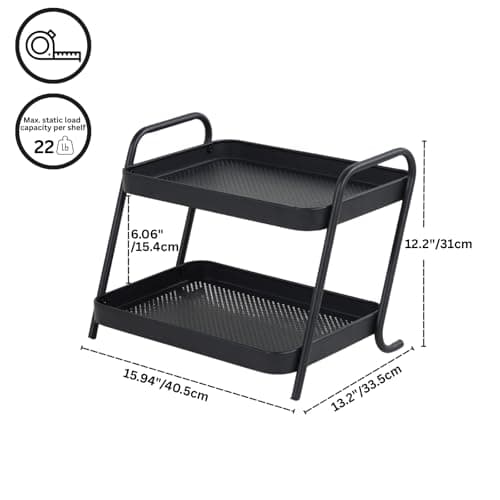 NobleForm 2-Tier Desk Organizer Multifunctional Storage Shelves for Office, Dresser, Kitchen, Stylish Organizer for Cosmetics, Office Supplies, Food, Compact, Durable, Space-Saving Design for Women - Thumbnail 2