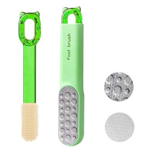 VISDOLL Double-Sided Stainless Steel Foot File, Foot Callus Remover & Foot Scrubber, Professional Pedicure Tool for Dry & Wet Feet, Safe Hard Skin Remover for Sensitive Feet, Green (Ergonomic Grip) - Image 1