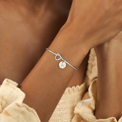 Turandoss Bracelets for Women - Knot Bracelet, Dainty Charm Initial Letter K Bracelet, Jewelry for Women - Thumbnail 2