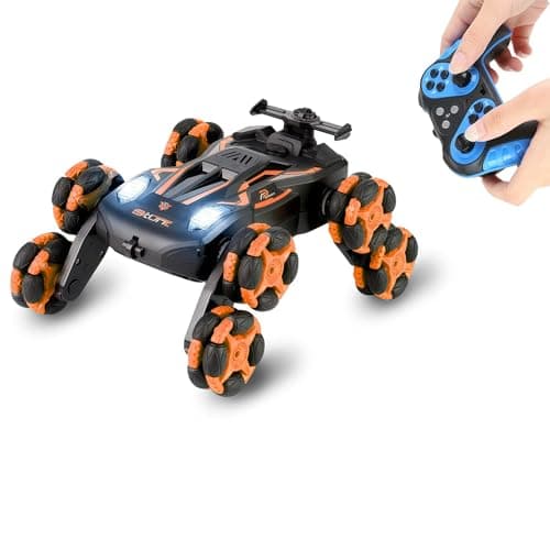 MOMONOVA 8WD RC Stunt Car with Mist Spray - 8 Wheel Remote Control Car for Boys 8-12, Off-Road Stunt Vehicle with Lights & Music, 360° Flip Toy with 2 Rechargeable Batteries, Birthday Gift for Kids - Image 1