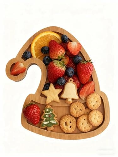 AYWVRBST Christmas Cheese Board, Fruit Candy Plate, Fruit Plate, Cutting Board (Christmas Hat)