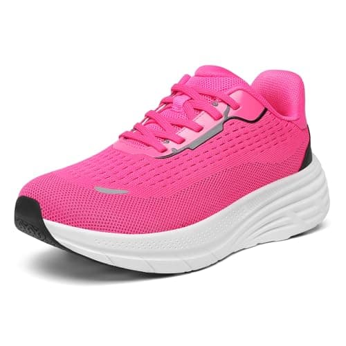 Wirpex Women's Wide Toe Box Walking Shoes–Non Slip Comfortable Cushioned Fashion Sneakers for Bunions Lightweight Zero Drop Tennis Running Shoe with Roomy Fit Rose-Red Size 8.5 - Image 1