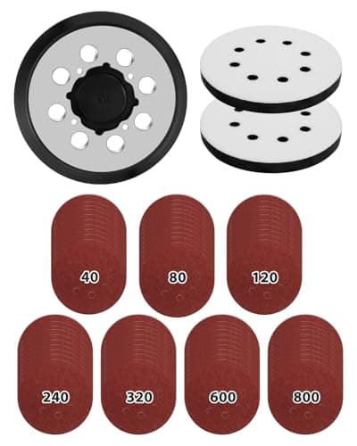 KeeTidy Sander Replacement Pad for Dewalt, 5-Inch 8 Holes Hook and Loop Aluminum Alloy Orbital Sander Replacement Pad for DWE6421/6421K, DWE6423/6423K, DCW210B, DWE64233, N329079,1+2+70 Pack - Image 1