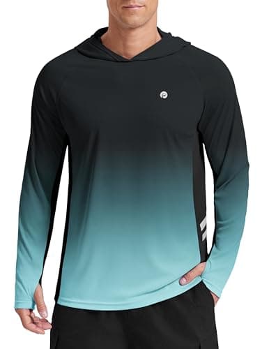 PINSPARK Men's Sun Protection Hoodie Shirts UPF 50+ Rash Guard SPF Long Sleeve Fishing Shirt for Men Swim Hiking Boating Swimming XL - Image 1