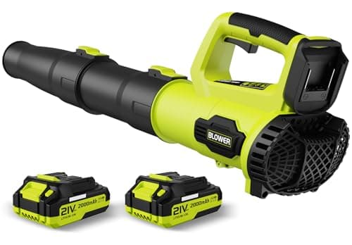 LEAPUL Leaf Blower Cordless, 21V Electric Leaf Blower with 2×2.0Ah Batteries & 1 Fast Charger, Lightweight Battery Powered Blower for Lawn Care, Patio Cleaning - Image 1