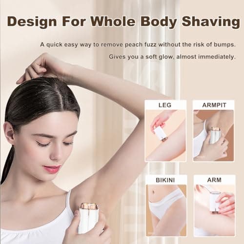 Facial Hair Removal for Women Face, Painless Lady Shaver with LED Light, USB Rechargeable,Dual-Blade Design, Portable Electric Razor Hair Remover Device for Arms/Underarm/Peach Fuzz - Thumbnail 4