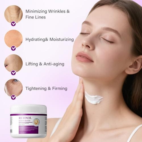 Moisturizer Cream, Retinol Face Moisturizer, Wrinkle Cream for Face Neck with Collagen Hyaluronic Acid, Hydrating, Anti-Aging, Anti-Wrinkle, Firming Skin Care - Thumbnail 3
