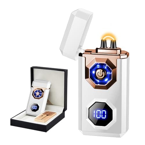 BABOBIU Night Glow Lighter - LED Emergency Light with Power Display, USB Rechargeable Arc for Incense, Outdoor Camping, Survival & Home Décor (Illuminating White) - Image 1