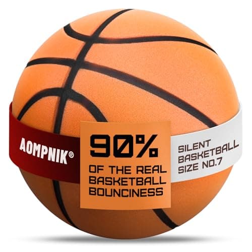 Aompnik Silent Basketball Size 7- Grooved Dribble Dream Silent Basketball, Pro PU Form Indoor Ball for Training Home & Indoor Activities. Real Feel Higher Bounce Quieter.
