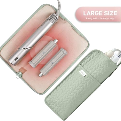 KarSyon Hot Tools Organizer Heat Resistant Mat Case Hair Tools Holder Travel Bag Portable Hair Styling Tools Cover Pouch for Curling Iron,Flat Iron,Hair Straightener (Sage Green) - Thumbnail 3