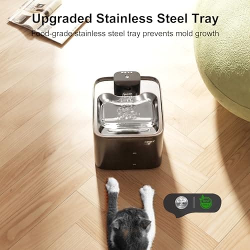 NPET Wireless Cat Water Fountain, 4L/1Gallon Battery Operated Pet Fountain with Smart Motion Sensor, 4000mAh Rechargeable Battery & Quiet Pump, Automatic Cordless Water Dispenser for Cats, Dogs,Pets - Thumbnail 5