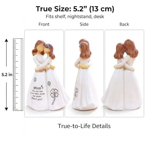 VDOR Figurine for Mom Birthday Gifts: Sentimental Mom Gift from Daughter for Mother’s Day & Christmas - 5.2“ Mother Daughter Resin Keepsake - Thumbnail 3
