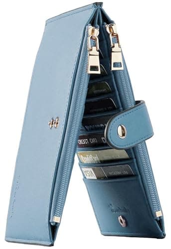 Travelambo Leather Wallets for Women Slim RFID Blocking Bifold Credit Card Holder Wallet - Image 1