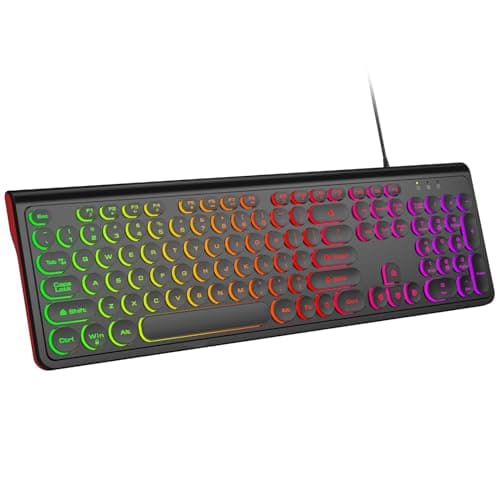 Dilter USB Wired Computer Keyboard with Backlit - Full Size Office Keyboard with Number Pad, Caps Indicators, Foldable Stands, for PC Laptop Desktop Windows 7 8 10 11 (Black) - Image 1