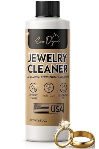 Ultrasonic Jewelry Cleaner Solution (8oz) Concentrated Jewelry Cleaner for Diamonds, Gold, Silver & More | Compatible with Ultrasonic Machine (s) - Made in USA - Image 1