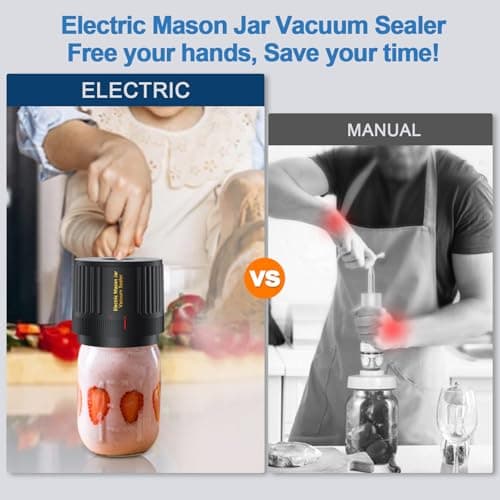 LOVE MOMENT Electric Mason Jar Vacuum Sealer Kit for Wide Mouth and Regular Mouth Mason Jars - Thumbnail 2