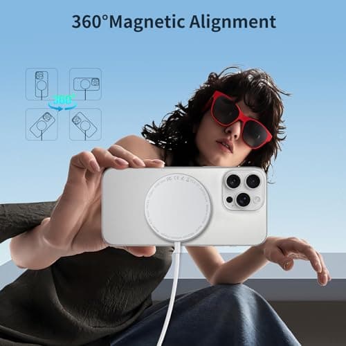 15W iPhone Magnetic Charger with 25W PD Adapter,for Apple Magsafe Charger Qi2 Certified,with Wireless Charger iPhone 17/16/15/14/13/12 All Series - Thumbnail 5