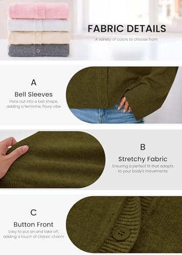 KIRUNDO Cardigan Sweaters for Women Fall Trendy Long Sleeve Chunky Knit Button Up Oversized Winter Jacket Casual Outwear(Army Green, X-Large) - Thumbnail 4