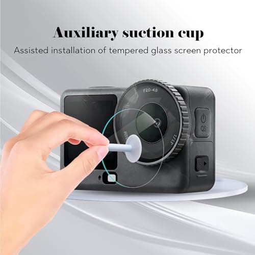 Screen Protector for DJI Osmo Action 6 Accessories(2 Sets),Lens Protector&Screen Protector for DJI Action 6 Accessories with Auxiliary Suction Cup,9H Hardness Tempered Glass, Ultra HD,Easy Installation - Thumbnail 2