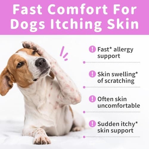 POPPAW Itch Relief for Dogs - Turmeric Supplements for Itching Skin Comfort & Coat Health & Seasonal Allergy Care, Immune Support Supplement with Omega-3 Fish Oil, Biotin - Chicken Flavor - 90 Count - Thumbnail 2