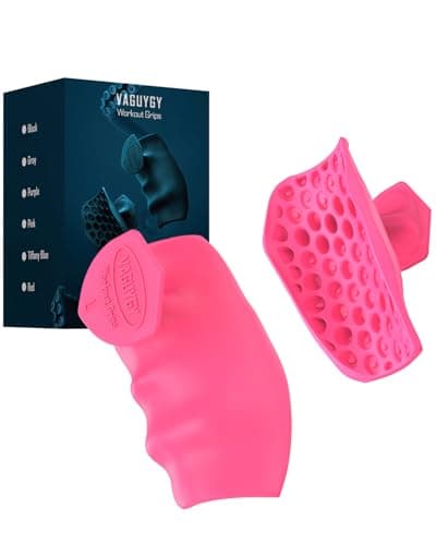 VAGUYGY Workout Grips,Rubber Fingerless Gym Gloves, Pull Up Grips for Men Women Crosstraining Palm Grips Hand Protection，Suitable for Gym & Home Workouts, Improves Grip Strength(1,pink)