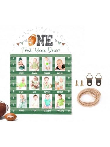 DegoCython My First Year Photo Frame,wooden 12 month picture frame for baby first year, t 2x3 Inch Picture Holder With Hang Hooks, Desktop Display For Infant 0-12 Months, Baby Gift, Birthday Party