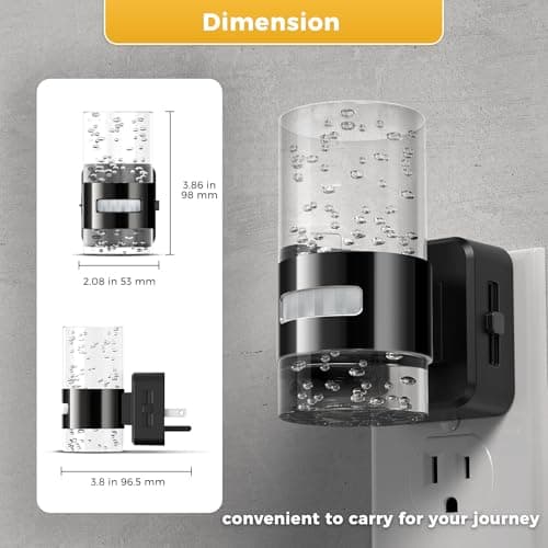 L LOHAS LED Motion Sensor Night Light,Dimmable Night Lights Plug into Wall, 3000K Night-Lights with 0-100 LM Adjustable, Acrylic Bubble Plug in Nightlight for Bathroom Hallway Nursery - Thumbnail 4