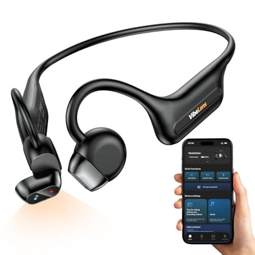 VibeLens MusicCam World’s 1st Bone Conduction Headphones with Camera, Hand-Free POV Camera Headphones, IP68 Water & Sweat Resistant, AI Functions, Open-Ear Bluetooth Wireless Sport Earphones with APP - Image 1