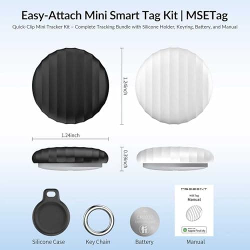 MSEBENT Tracker Tag - 2 Pack [Apple MFi Certified] Bluetooth Trackers Works with Apple Find My (iOS Only) - IP67 Waterproof Item Finders | Track Keys, Wallet, Luggage, Backpack - Thumbnail 2
