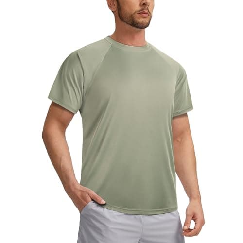 3rd hill Mens Swimming Shirts Short Sleeve UPF 50 Quick Dry Sun Protection Rash Guard Shirts for Fishing Running Neon Green XL