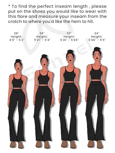 Sunzel Sunzfly Invisible Butt Scrunch Flare Leggings for Women, Mini Flared Yoga Pants with Tummy Control and High Waist 30" Seal Brown X-Large - Thumbnail 6