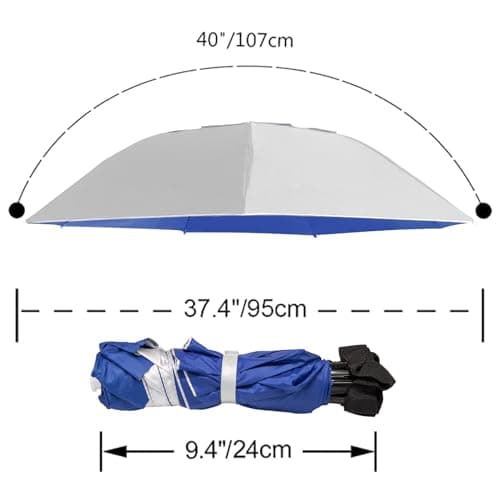 NEW-Vi Fishing Umbrella Hat Folding Sun Rain Cap Adjustable Multifunction Outdoor Headwear - Thumbnail 4