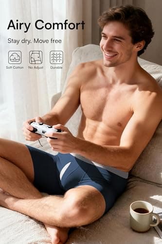 GOOTUCH Mens Underwear Briefs, Moisture Wicking Odor Control Silver-Ion Tech Boxers For Men Pack, Breathable Cotton (Black/Gray/Dark Blue/Dark Gray,L) - Thumbnail 2