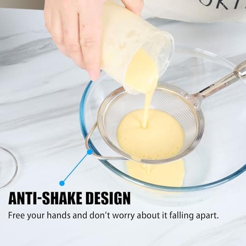 Fine Mesh Strainer Set, 304 Stainless Steel Kitchen Strainers 3 Sizes (12/14/18cm), 40 Mesh Sieve for Rice, Pasta, Flour, Tea & Juicing, Rustproof Food Strainer with Long Handle, Dishwasher Safe - Thumbnail 5