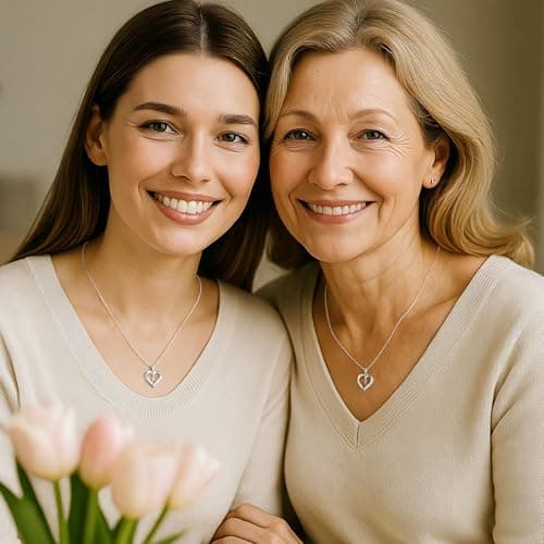 Turandoss Silver Heart Initial Necklace for Women - Dainty 14K-White-Gold-Plated Heart Pendant Necklace with Tiny Letter W, Fashion Jewelry Gifts for Women - Thumbnail 4