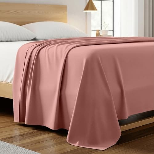 Mellanni California King Size Flat Sheet - Iconic Collection Bedding - Hotel Luxury, Extra Soft, Cooling - Wrinkle, Fade, Stain Resistant - 1 Flat Sheet Only (Cal King, Coral) - Image 1