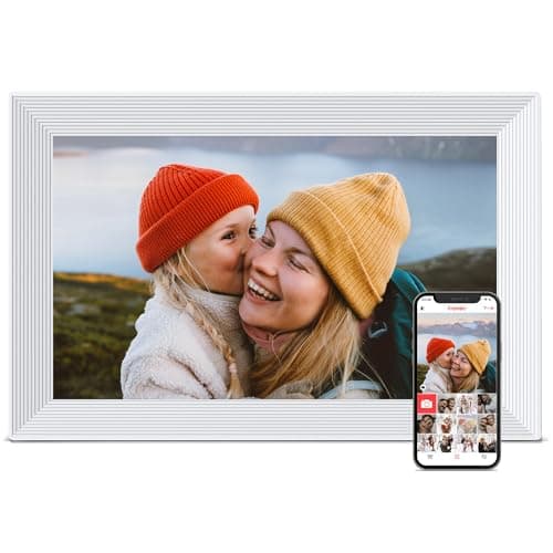 Digital Picture Frame, 10.1 inch Frameo Digital Frame WiFi, 1280 * 800 IPS HD Touchscreen, 32GB Storage, Instant Share Pictures Video, Smart Photo Frame Electronic, Gifts for Mom, House Warming