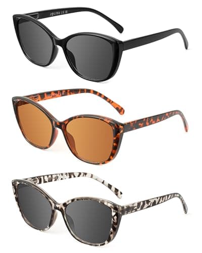 JOLISU 3 Pack Reading Sunglasses for Women, Sun Readers Glasses Spring Hinge Outdoor Sunglasses With UV400 Protection (0.50) - Image 1