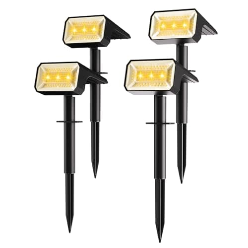 Fabrito Solar Spot Lights Outdoor 4 Pack, [108Leds, 4 Modes] Auto On/Off Spotlights, IP67 Waterproof Landscape Lights for Tree, Yard, Patio, Pool, Pathway, Driveway, Warm White